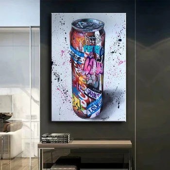 Graffiti Art Nápoj Fľaša Wall Art Plagáty Vytlačí Abstraktné Maliarske Plátno Moderných obrazov na Stenu pre Obývacia Izba Domov Cuadros