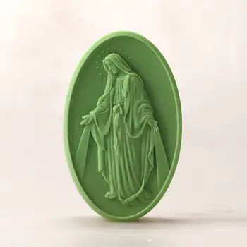 Grainrain Panny Márie Ručne vyrábané Mydlo Silikónové Formy Oválne DIY Plavidlá Sviečka Plesní