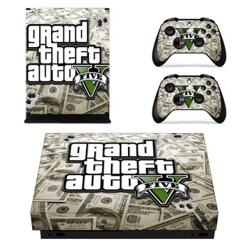 Grand Theft Auto V GTA 5 Kože Nálepky Odtlačkový Pre Microsoft Xbox One X Konzoly a 2 Radiče Pre Xbox One X Pokožky Nálepky Vinyl