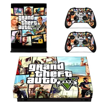 Grand Theft Auto V GTA 5 Kože Nálepky Odtlačkový Pre Microsoft Xbox One X Konzoly a 2 Radiče Pre Xbox One X Pokožky Nálepky Vinyl