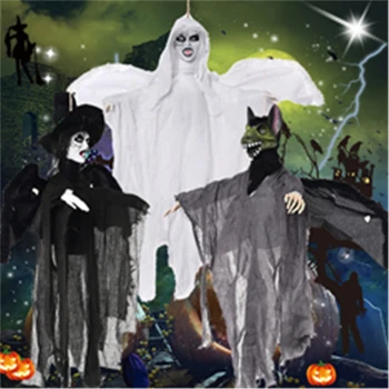 Grim Ghost Visí Hallowen Dekorácie Twisted Zlý Smeje Hudby Ghost Visí Žiariace Ghost pre Ozdoby Hallowen Party