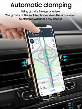 GRMA Mini Držiak do Vozidla Skladacie Kovové Gravitácie Držiak GPS Air Vent Klip Pripojiť Mobilný Telefón, Stojan, Držiak Pre iPhone Samsung Xiao