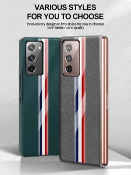 GRMA Originálne Luxusné Vegánska pravej Kože Shockproof Zadný Kryt pre Samsung Galaxy Fold2 Fold 2 5G Shockproof Telefón puzdro