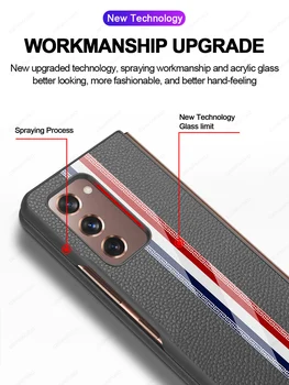 GRMA Originálne Luxusné Vegánska pravej Kože Shockproof Zadný Kryt pre Samsung Galaxy Fold2 Fold 2 5G Shockproof Telefón puzdro