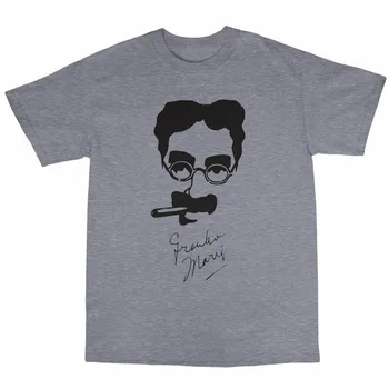 Groucho Marx Autogram T-Tričko Bavlna Bratia Chico Veľmi Populárny Štýl Mužov Slim Fit Bavlna Vysokej Kvality Filmu, T Košele