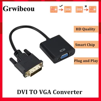 Grwibeou Male DVI na VGA Žena Adaptér Full HD 1080P DVI na VGA Adaptér 25Pin do 15 kolíkový Kábel usb Prevodník pre PC Monitore Počítača