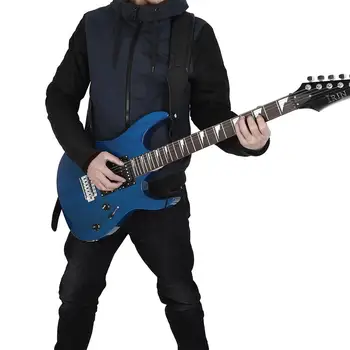 GS06 Gitara Popruh Nastaviteľné Dĺžky Mäkký Kožený Opasok Zahustiť Rozšíriť Ramenné Popruhy Basy Guitarra Hudobné nástroje, Príslušenstvo