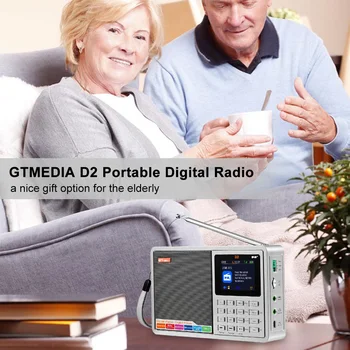 GTMEDIA D2 Prenosné Rádio FM DAB stereo/ RDS Multi Band Rádio Reproduktor s LCD Displej Budík Podpora Micro SD TF Karty