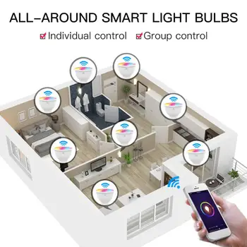 GU10 WiFi Smart LED Žiarovky RGBW C+W Biela 4,5 W Stmievateľné Led Žiarovky Diaľkové Ovládanie Žiarovky Práce Pre Alexa/Google Dropshipping