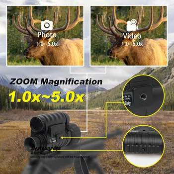 Guarder WG-50 Plus Nočný pozorovací Ďalekohľad s Wifi Funkcia IR Monokulárne Voľne žijúcich živočíchov 6x50mm Lov Infračervené 850NM HD Kamerou