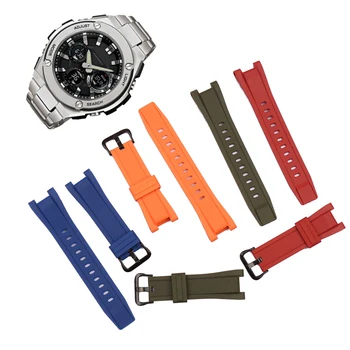 Gumy popruh mužov pin spony, hodinky, príslušenstvo pre Casio GST hodinky remienok S120 W300GL S110 B100 športové nerezová oceľ remienok