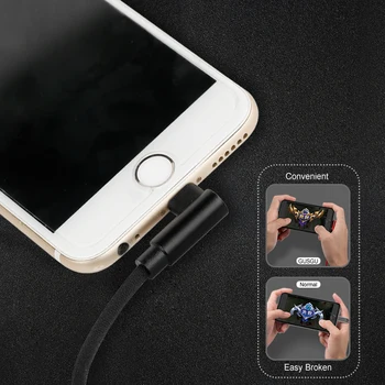 GUSGU 90 ° Koleno pre Lightning kábel pre iphone XS MAX pre iphone, kábel USB, Nabíjací Kábel Synchronizácia Pre iPhone XR 7 8 plus 5s