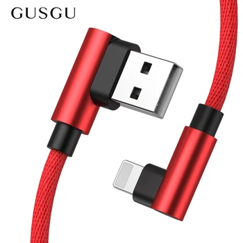 GUSGU 90 ° Koleno pre Lightning kábel pre iphone XS MAX pre iphone, kábel USB, Nabíjací Kábel Synchronizácia Pre iPhone XR 7 8 plus 5s