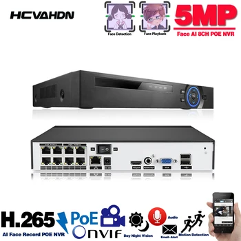 H. 265 8ch*5MP 4ch 8ch PoE Network Video Recorder Dohľadu PoE NVR 4 8Channel Pre HD 5MP/1080P IP Kamera PoE 802.3 af ONVIF