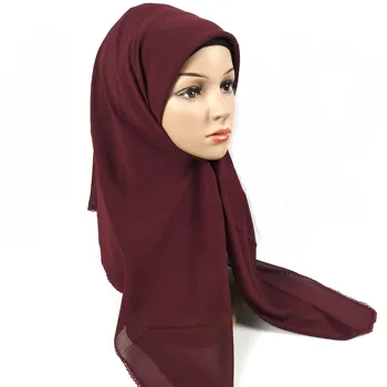 H11 20pcs Vysokej kvality námestie šifón hidžáb s čipkou okraji 145 *145 zábal šály, ženy, šatky šatku zábal hlavový most