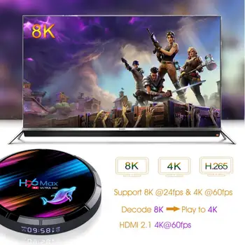 H96 MAX X3 Smart TV Box 8K 24 snímok za sekundu 2.4 G/5G Dual Frekvencia Siete Wifi a Bluetooth, Gigabit Ethernet HD Set Top Box Pre Android 9.0