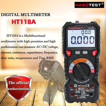 HABOTEST HT118A/HT118C/HT118D Digitálny Multimeter; true RMS vysokou presnosťou inteligentný digitálny displej multimeter / Pracovné svetlo