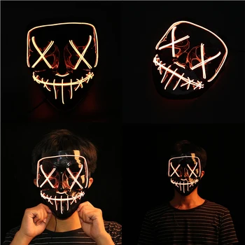 Halloween Cosplay Maska Vianočné LED Osvetlené Masky Smiešne, Party, Masky Opakovane protiprachová pleťové Masky Vzor Dospelých A Detí