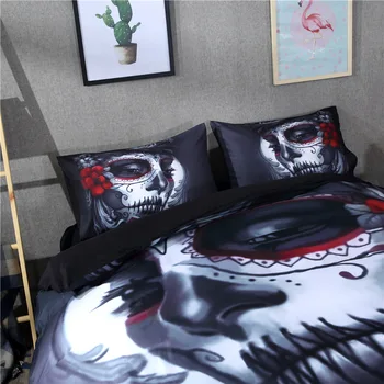 Halloween Darček 3D Vytlačené zombie lebky posteľná bielizeň set 3/4pcs Perinu nastaviť Bedsheet obliečky na Vankúše Twin Kráľovná King Size posteľ bielizeň