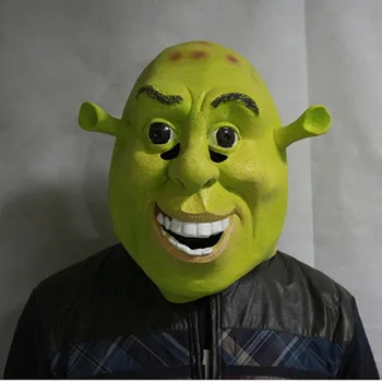 Halloween Rekvizity Dospelých Tvár Shrek Masky Latex Maškaráda Narodeninovej Party Gumy Zelená Cosplay Film Maska