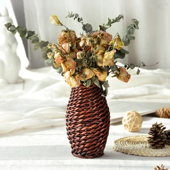 Hand-made kvetinové koše prútené koše ratan vázy sušené kvetináče domácnosti váza príslušenstvo kvetinová výzdoba