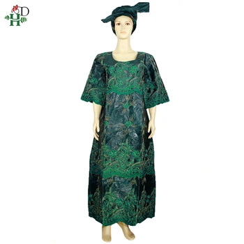 H&D africkej ženy korálkové šaty výšivky dashiki maxi šaty plus veľkosť ankara župan africaine pour femme nigérijský hlavu zábaly