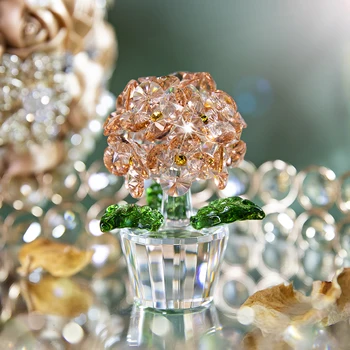 H&D Crystal Skúmie Kvet Figúrka Sklo Kvetinový Sny Ornament Domova Tabuľka Centerpieces Suvenír Zberateľskú Darček,Ružová