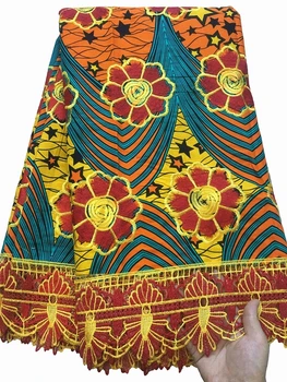 H&Q najnovšie vosk africain textílie s batik čipky 6 metrov/kus výšivky nigérijský guipure šnúrky vo vode rozpustná bavlnené tkaniny