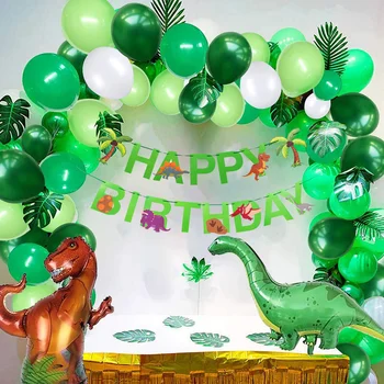 Happy Birthday Banner Pozadí Dinosaura Narodeninovej Party Dekorácie Dino Strana Navrhne Dinosaura Strany Balóny Súprava Pre Dievčatá