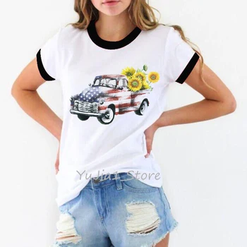 Happy Camper Auto Horských tlačiť t-shirt ženy oblečenie 2019 móde zábavné tričká harajuku tričko tumblr topy tee tričko femme