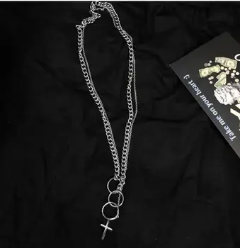 Harajuku 90. rokov estetické doplnky mužov kríž náhrdelník collares mujer moda 2020 hip hop šperky igirl e chlapec reťaze Punk Pár