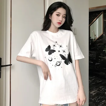Harajuku Kawaii Print T Shirt Ženy Malé Čerstvé T-shirt Grafické Módne Tričko kórejský Štýl Voľné Top Tee Žena