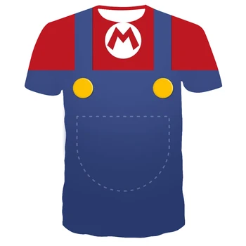 Harajuku T-shirt Klasické hry Super Mario t shirt Mario Bros 3D tlač Hip hop anime tričko Ženy, Deti, Chlapci Dievčatá v Pohodě Tees