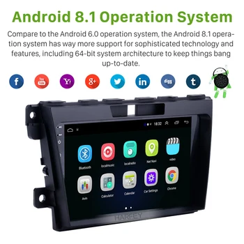 Harfey 9 palcový Android 8.1 2 Din autorádia pre 2007-MAZDA CX-7 car multimedia player, GPS, Bluetooth Navi s SD 1080P Video