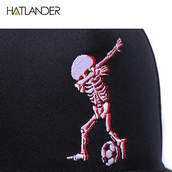 HATLANDER 5panels bavlna baseball čiapky značky výšivky lebky hip hop spp v pohode nastaviteľné športové čiapky zábavné black snapback spp
