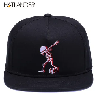 HATLANDER 5panels bavlna baseball čiapky značky výšivky lebky hip hop spp v pohode nastaviteľné športové čiapky zábavné black snapback spp