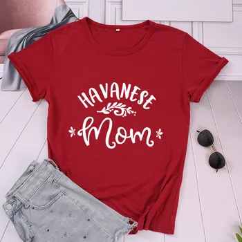 Havanese Mama Tričko Ženy Bavlna Kawaii Fashion Tričko Plus Veľkosť O Krk Grafické Mama T-tričko Krátky Rukáv Matka Ležérny Top Tees