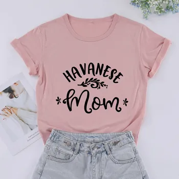 Havanese Mama Tričko Ženy Bavlna Kawaii Fashion Tričko Plus Veľkosť O Krk Grafické Mama T-tričko Krátky Rukáv Matka Ležérny Top Tees
