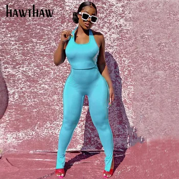 Hawthaw Ženy Leto Bez Rukávov Bežné Fitness Cvičenie, Športové Chudá Jumpsuit Romper Playsuit 2020 Oblečenie Jeseň Jeseň