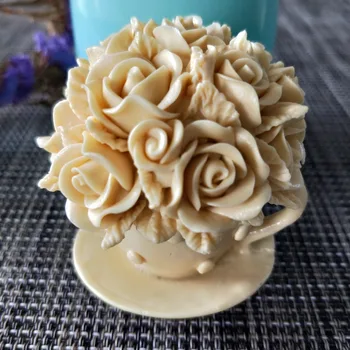 HC0120 Kvet ruže pohár silikónové formy na mydlo plesne Kvet ručne vyrábané mydlo, takže formy sviečka plesní