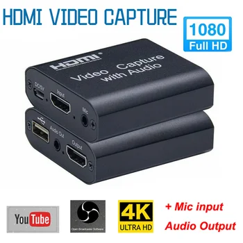 HD 1080P 4K grafickú Kartu USB Video UVC štandardné Dosková Hra Live Streamingové Vysielanie Slučky Sa