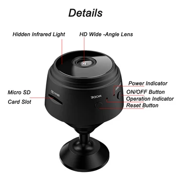 HD 1080P Mini WIFI IP Kamera, Bezdrôtové Home Security Dvr Nočné Videnie Pohybu Zistiť Mini Slučky videorekordér Stavať v Batéria