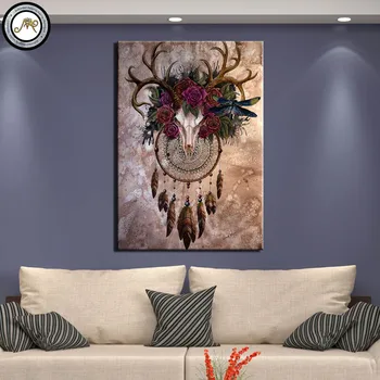 HD tlačené 1 panel plátno na maľovanie abstraktné lebky dreamcatcher podľa Sunima Umeleckých obrazov na stenu pre obývacej izbe plagáty a výtlačky