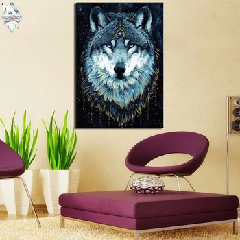 HD tlačené 1 panel plátno na maľovanie v tme Vlk tým, Scandy Dievča obrazov na stenu pre obývacej izbe plagáty a výtlačky diela