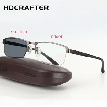 HDCRAFTER (SPH:0~+400) Dioptrie Photochromic Okuliare na Čítanie Mužov Titán Ďalekozrakosť Presbyopia Okuliare Outdoor Okuliare
