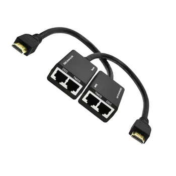 HDMI Cez RJ45 CAT5e CAT6 UTP Ethernet LAN Extender Repeater 1080P 3D 100 stôp