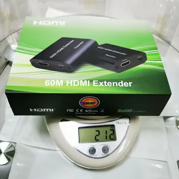 HDMI Extender Vysielač, Prijímač Cez Cat5e/Cat6 RJ45 Porty HDMI Extender Slučky 60 m 1080P HDMI Extender Pre PS4 HDTV Monitorom