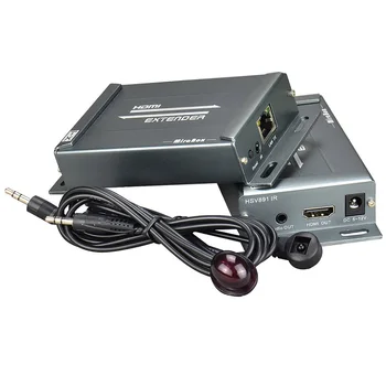 HDMI IR rozširovacie zariadenie Vysielač Receiverr cez HDMI 3,5 mm Konektor HDMI Audio Extractor cez Lan UTP TCP IP RJ45 Cat5e HDMI IR