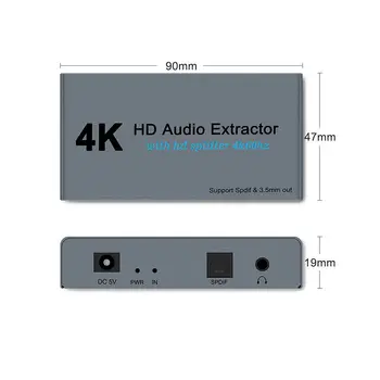 HDMI Splitter 1 Do 4 Z 4K HD Audio Extractor S 3,5 mm jack Audio Extractor hdmi Audio Splitter