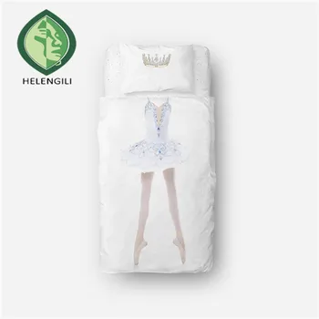 HELENGILI 3D posteľná bielizeň Súbor Balet tanečník Tlač Perinu nastaviť realisticky obliečky s obliečka na vankúš posteľ nastaviť bytového Textilu #RW-06